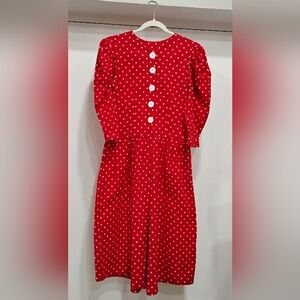VINTAGE COTTON DOT CULOTTE JUMPSUIT